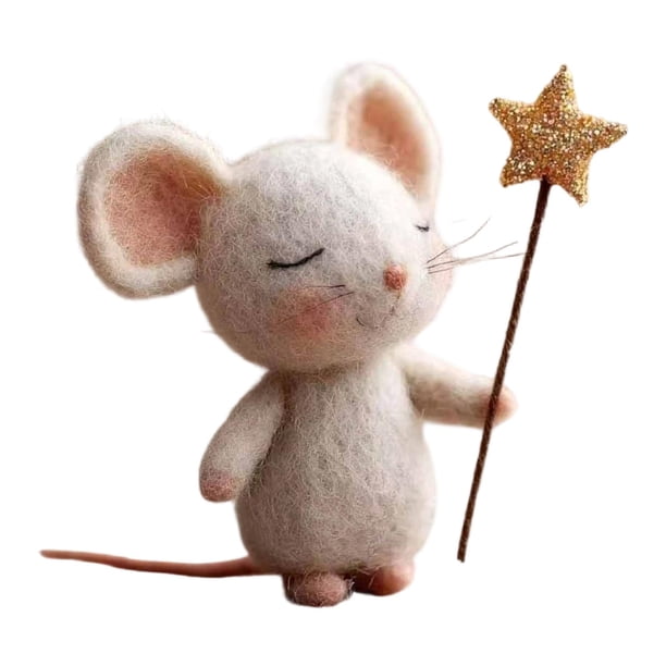 Ratones hechos a mano con adornos de muñecos de ratón estrella, miniatura navideña creativa para interiores Estilo D