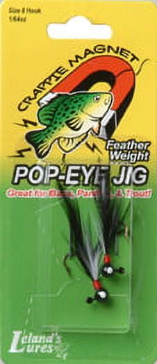 Leland Lures Crappie Magnet Pop-Eye Jigs, White/Black