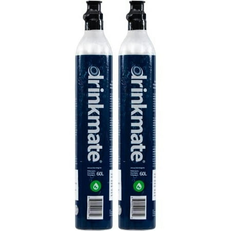 Drinkmate Threaded 60L CO2 Exchange Cabonation Cylinders (Set of 2), Compatible w/ SodaStream (Screw-In), Aarke, Ninja Thirsti, 14.5 Oz, Cartridge Gas Canister Refill