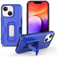 thumbnail image 3 of For Apple iPhone 15 Pro (6.1") Hybrid Invisible ID Card Slot Wallet with Kickstand Holster Belt Clip Holder Heavy Duty Phone Case Cover by Xpression - Blue, 3 of 9