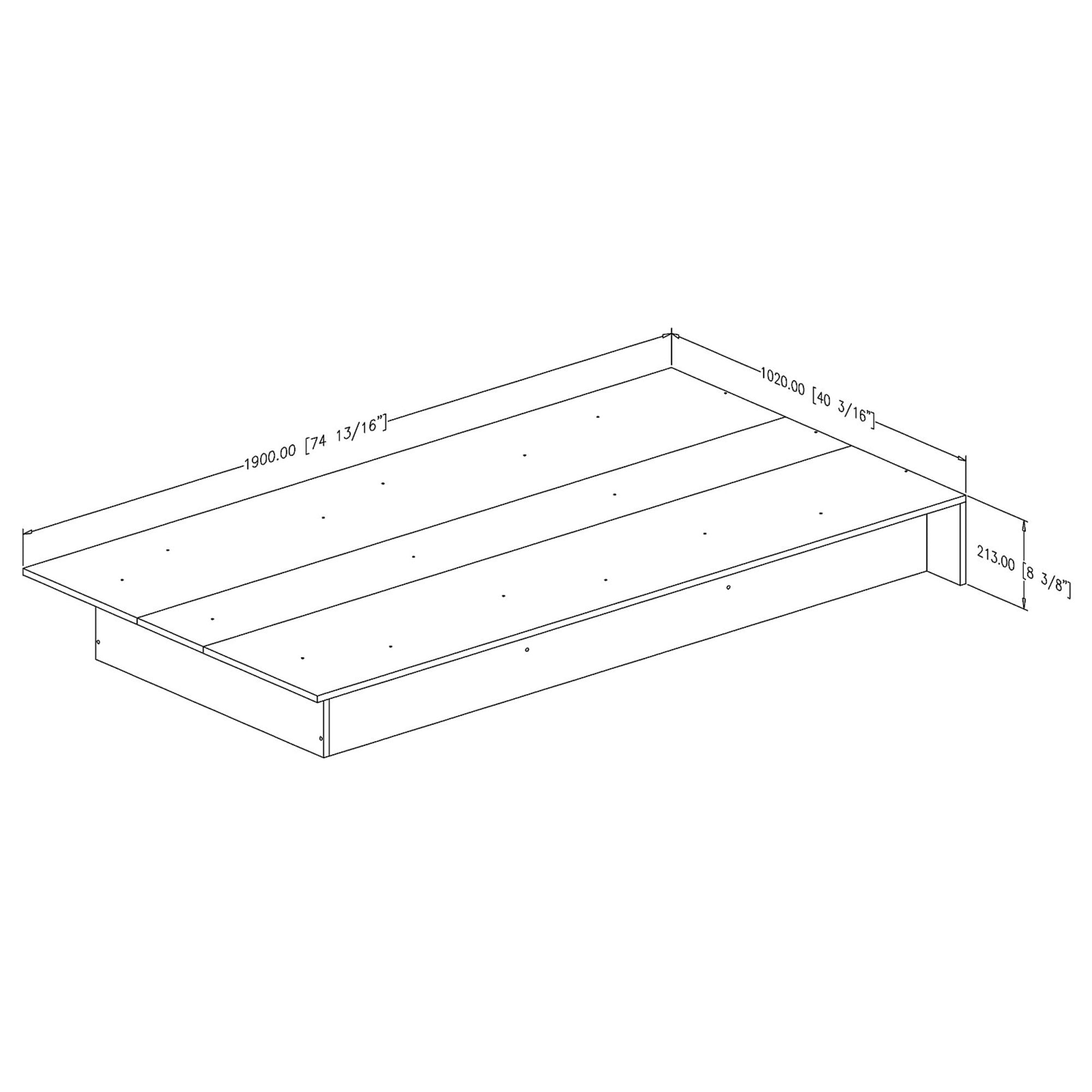 South Shore Libra Kid's Twin Platform Bed in Pure Black Finish