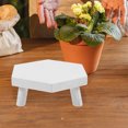 thumbnail image 4 of Raindrops Wood Pot Stool for Displaying Plants with White Color and Solid Wood 1Pcs, 4 of 8