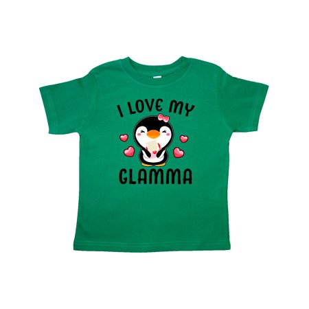 

Inktastic I Love My Glamma with Cute Penguin and Hearts Gift Toddler Toddler Girl T-Shirt