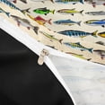 thumbnail image 4 of Erosebridal Colorful Fish Queen Duvet Cover Set, Vintage Fishing Theme Bedding, Black Reversible, 1 Duvet Cover and 2 Pillowcases (No Comforter), 4 of 5