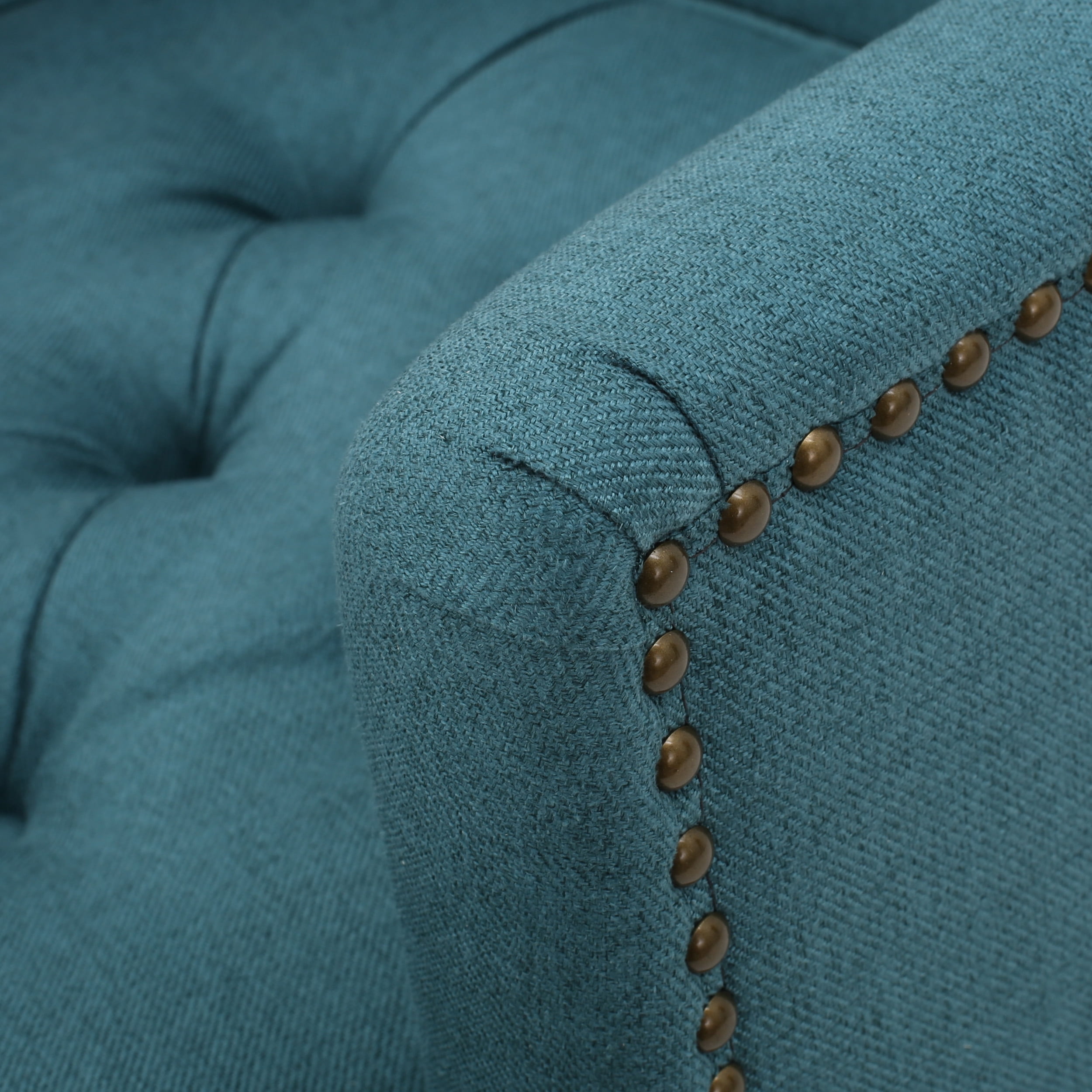 Noble House Madrid Dark Teal Fabric Club Chair, Blue