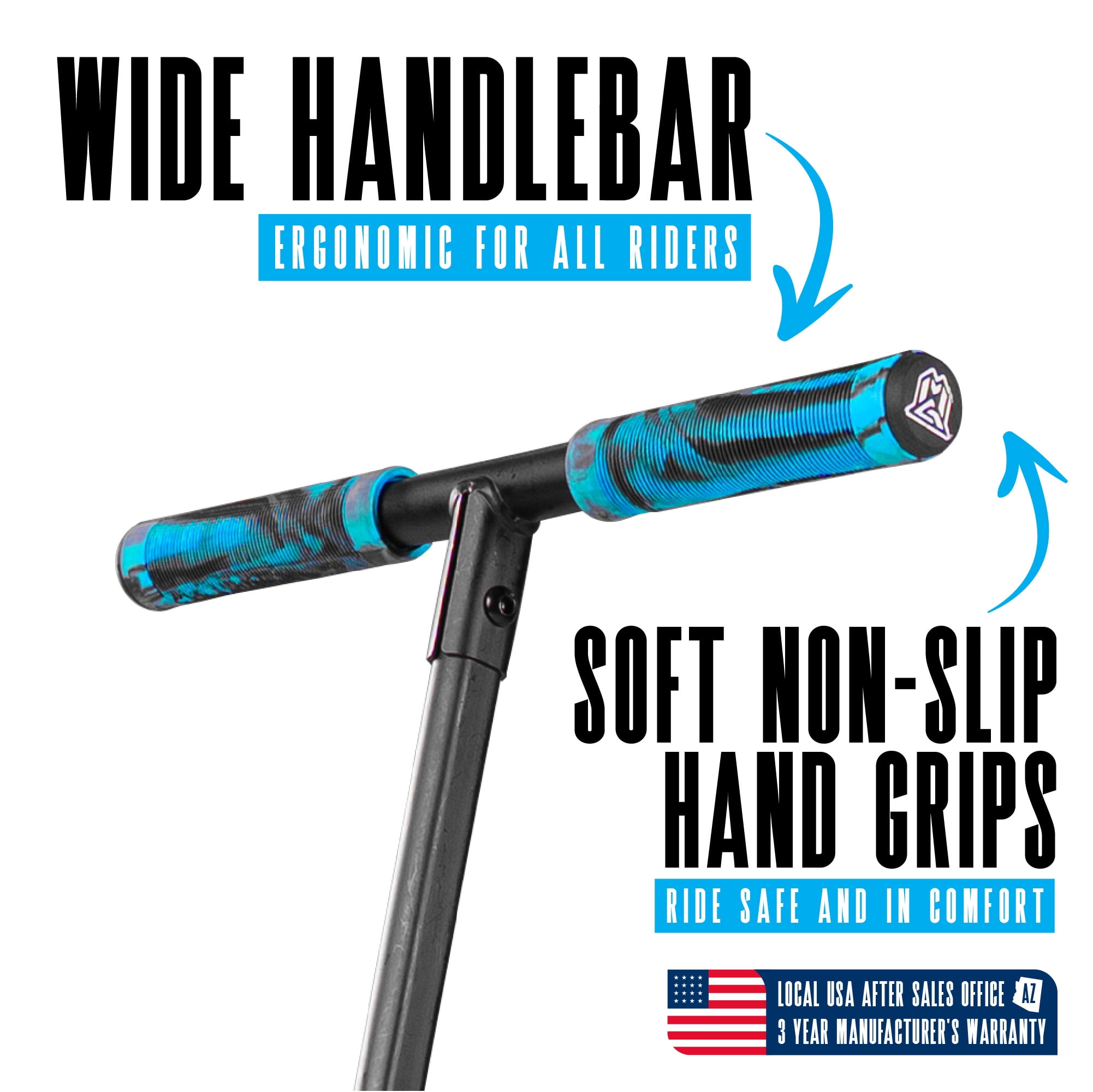 Madd Gear Eclipse Commuter Scooter with 200mm Blue Wheels - Suitable for Kids and Adults