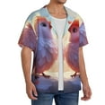 thumbnail image 2 of Sikiie Heart Sky Bird Couple Men's Wrinkle Free Untucked Cuban Shirt Business Casual Button Down Shirts Short Sleeve ShirtLarge, 2 of 5