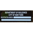 thumbnail image 5 of HPD DEPARTMENT OF BUILDINGS REGISTRATION # SIGN (8.5X3,BLACK BRUSH,ALUMINUM) -ref16822, 5 of 5