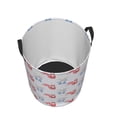 thumbnail image 3 of Goofa Red Squirrel And Blue Rabbit Printed Circular Hamper,Laundry Basket with Handles,Storage Baskets Foldable,Large Capacity Laundry Hamper-, 3 of 8