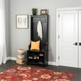 thumbnail image 2 of Pemberly Row Transitional Entryway Wood 27" Hall Tree with Shoe Cubbies in Black, 2 of 12