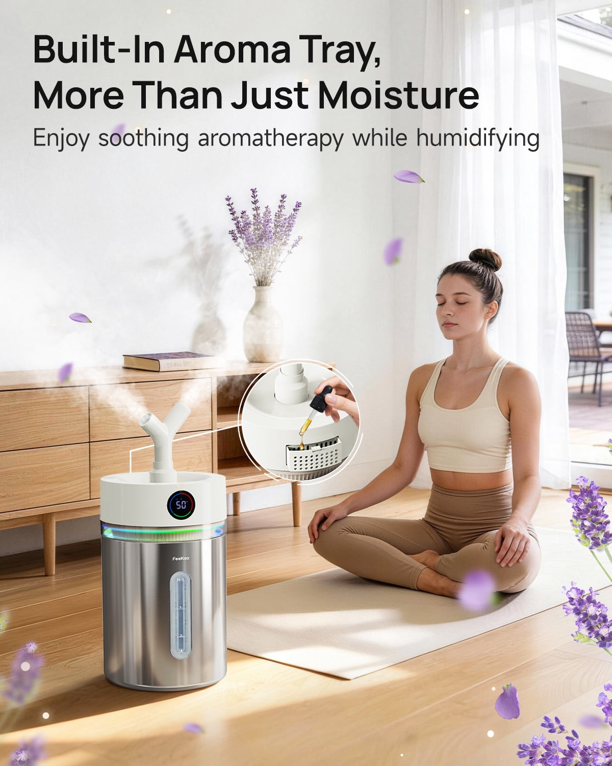 Stainless Steel Humidifier for Room, 4L/1Gal Cool Mist Humidifiers for Bedroom, Dishwasher Safe Humidifier Large Room with Diffuser, Humidifiers for Baby Nursery Living Room Office Plant