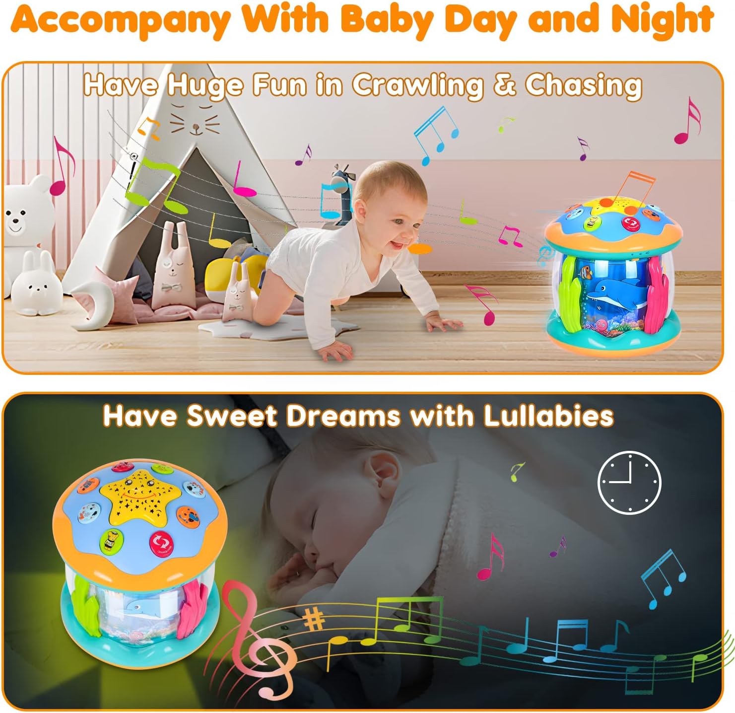 BEEPRINCESS Musical Ocean Rotating Star Light Projector photo 3