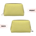 thumbnail image 3 of Xecao Yellow Checkboard Print Fashion Makeup PVC Bag Large Capacity Travel Cosmetic Bag for Women Organizer Toiletry Clutch, 3 of 8