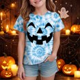 thumbnail image 2 of Qopobobo Kids Halloween T-Shirts Girls Halloween Shirt Cute Short Sleeve Tees 1T 2T(Blue, 1-2 Years), 2 of 5