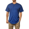 thumbnail image 1 of Lappel Men's Pinstripe Baseball Button Down Jersey College Sports Team Uniforms Size up to 3XL Short Sleeve Athletic Sports Tee Shirts Made in USA, 1 of 4