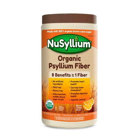 NuSyllium Organic Psyllium Fiber, Natural Orange Flavor, 30.5 oz.