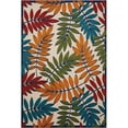 thumbnail image 1 of 4 x 6 ft. Multi Color Leaves Indoor & Outdoor Area Rug, 1 of 1