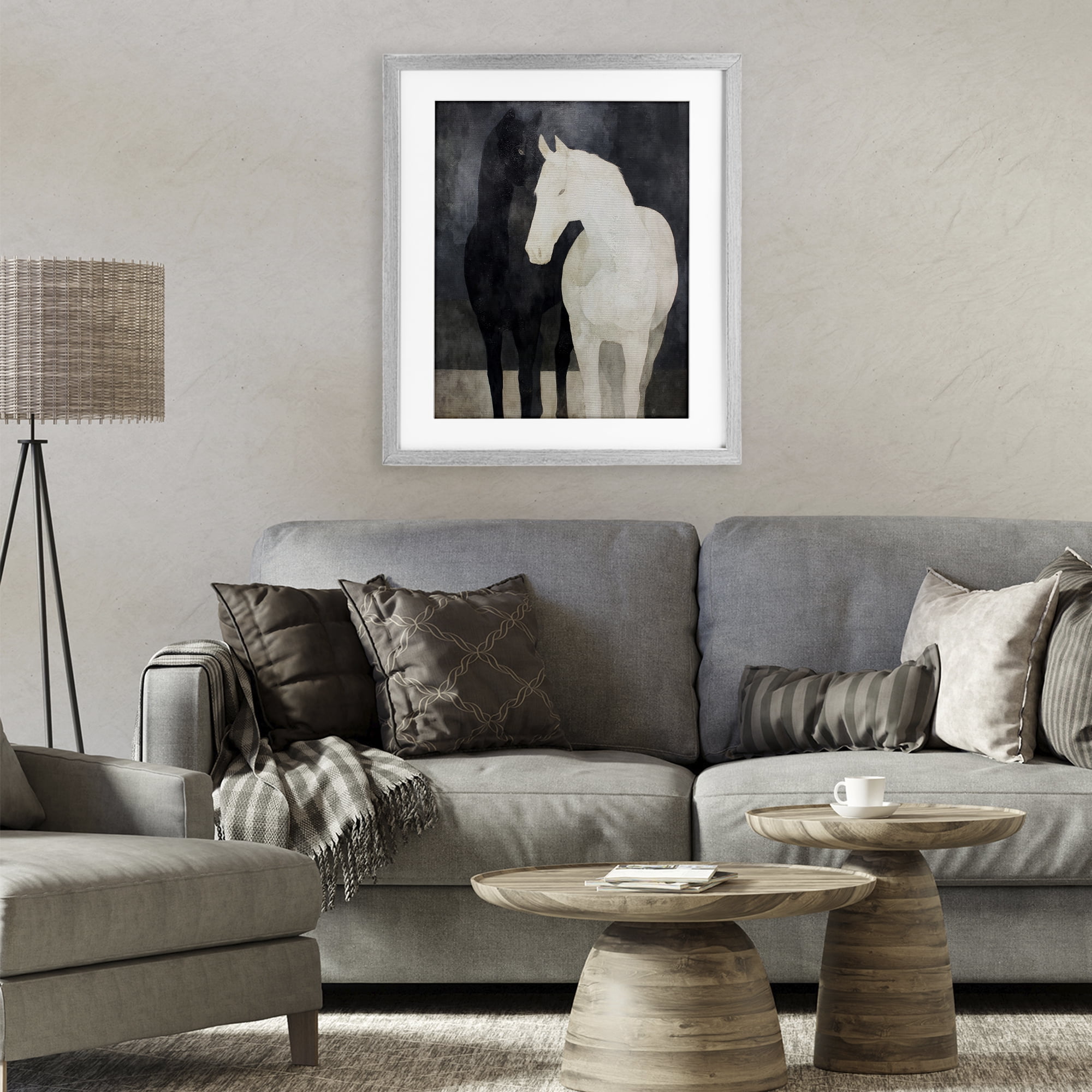 Stupell Industries Equine Twins Of Wind Gray Framed Print Under Glass, design by Svetlana Aleynikova