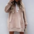thumbnail image 3 of TANGNADE Oversized Hoodie Dress First Ones Hoodies Women's Casual Pullover Long Sleeve Split Hem, Yellow S, 3 of 8