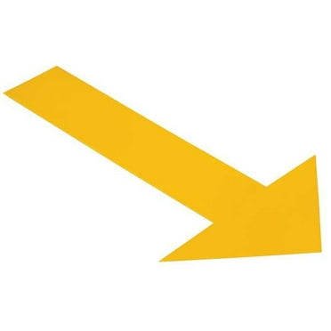 Mighty Line Floor Tape,Yellow,6 inx10 in,Arrow,PK50 ARROW10Y