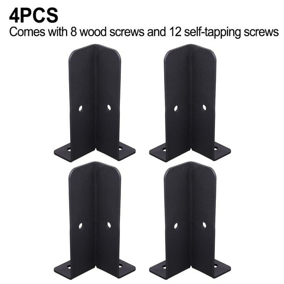MYG 4Pcs Adjustable Deck Post Anchor Base Brackets Reversible Wood Fence Post kit