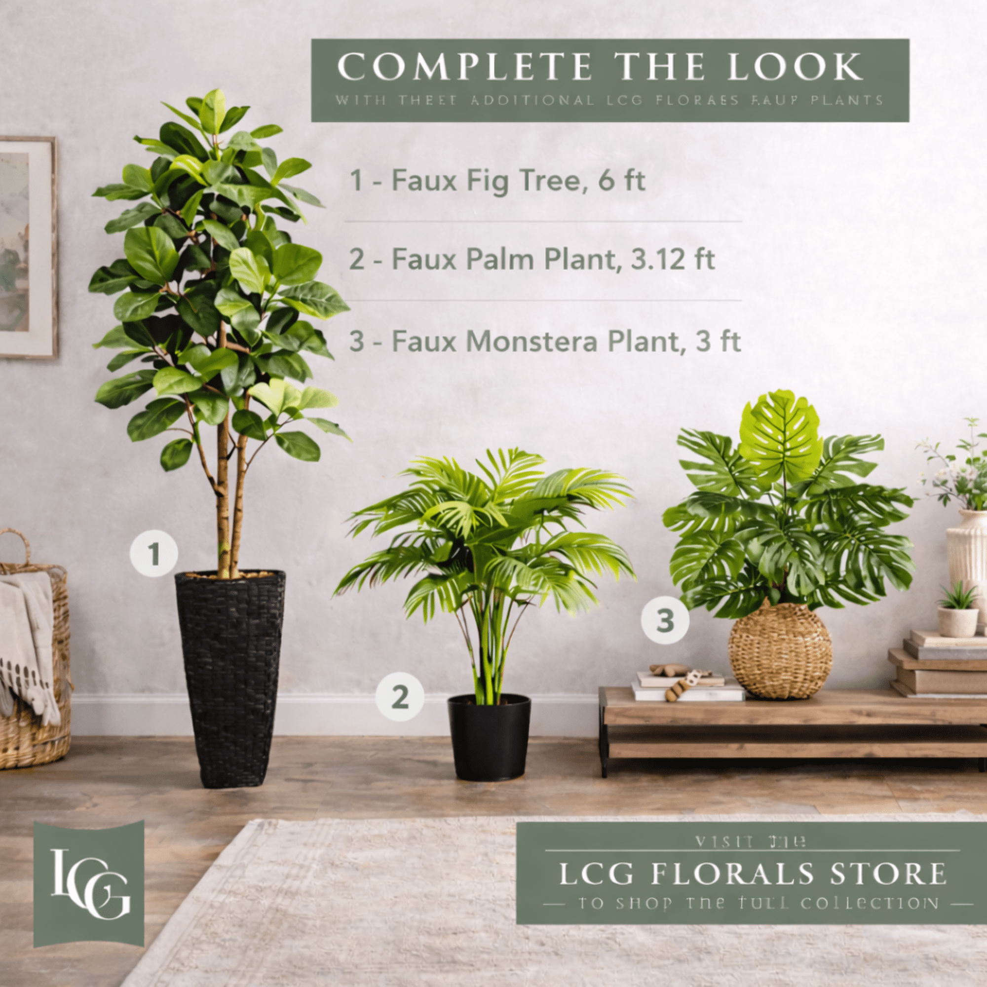 Artificial Plant, 3ft Artificial Monstera Plant in a Hand Woven Basket by LCG Florals, Faux Designer Fake Indoor Plant for Living Room, Office, and Home Décor