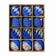 thumbnail image 1 of 12 bolas navideñas flocadas pintadas a mano | Diseño hueco de 6 cm con diamantes de imitación | Adornos para árbol de formas variadas | Set de decoración navideña con purpurina, 1 of 1