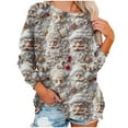thumbnail image 5 of BiZtdJrK Prime Day Sales Today 2025 Plus Size Long Sleeve Shirts for Women 2025 Fall Fashion Christmas Sweatshirts Funny 3D Graphic Tees Tops Casual Round Neck Pullover Blouse Beige XXL, 5 of 8