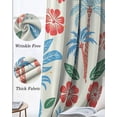 thumbnail image 3 of Pineapple Flowers Blackout Curtains for Bedroom Living Room Darkening Curtains 96 Inches Long Blue Red Tropical Botanical Palm Window Curtain 2 Panels Set Window Treatment Grommet Drapes 52"x96", 3 of 9