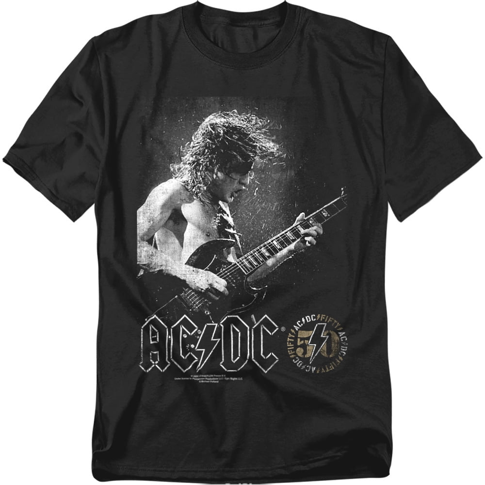 ACDC Vintage Lightning Bolt Logo Men's Black T-shirt-XL - Walmart.com