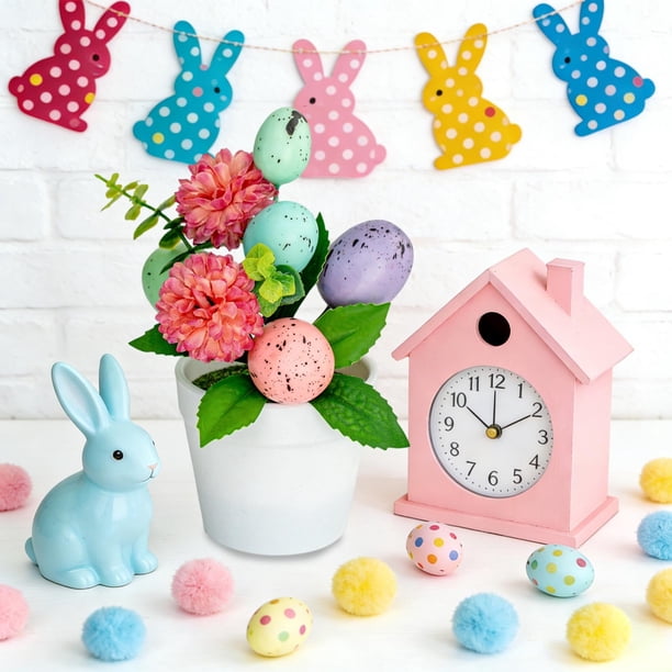 Uuiauoio Easter Egg Plant for Spring Party Decorations Easter Egg Flower Pot Artificial Colorful Eggs Plant Potted Flower Egg Spotted Eggs