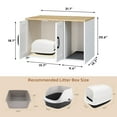 thumbnail image 5 of Cat Litter Box Enclosure, Hidden Litter Box Furniture with Divider, Indoor Cat House, Wooden pet House Side Table, for Living Room, Bedroom,White, 5 of 5