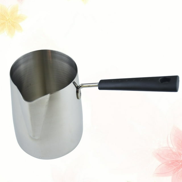 WHAMVOX Metal Coffee Pot Silver Milk Frother for Latte Use 1Pcs