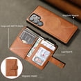 thumbnail image 7 of Detachable Magnetic Phone Cases Compatible with Samsung Galaxy S23, Case with Card Holder, Support Magnetic Wireless Charger, Classic PU Leather Kickstand Wallet Phone Cover, Brown, 7 of 7