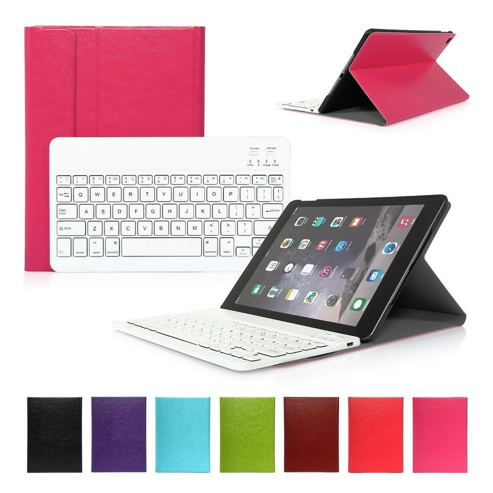 iPad Air 2 Keyboard Case iPad 6 (Model A1566 A1567 A1600) Smart Stand Leather Case with Auto