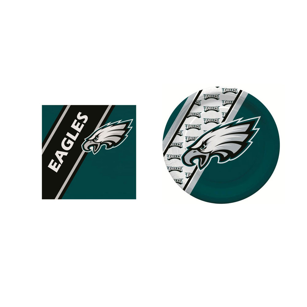 Philadelphia Eagles 20 Pc Disposable Paper Plates And 20 Pc Disposable