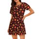 thumbnail image 1 of Fotbe fall Maple leaf Bata de Dormir para Mujer con Estampado, Camisón de Algodón de Manga Corta, Ropa de Dormir Casual, 1 of 6