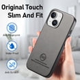 thumbnail image 6 of Designed for iPhone 14 Classic Case, Slim Leather Luxury Business PU Non-Slip Texture Grip Shockproof Bumper Protective Phone Cover Men Women For iPhone 14,Gray, 6 of 8