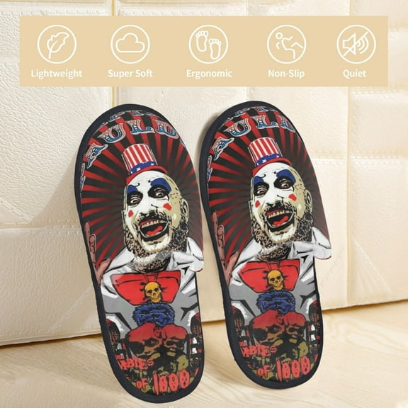 Captain Spaulding Slippers Bedroom Shoes Indoor Furry Warm Stylish Pattern Home Slippers For Women Men Medium