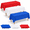 Red White Blue, variant on Pastel Rectangle Disposable Plastic Tablecloths, 14 Pack 54 x 108 Inch
