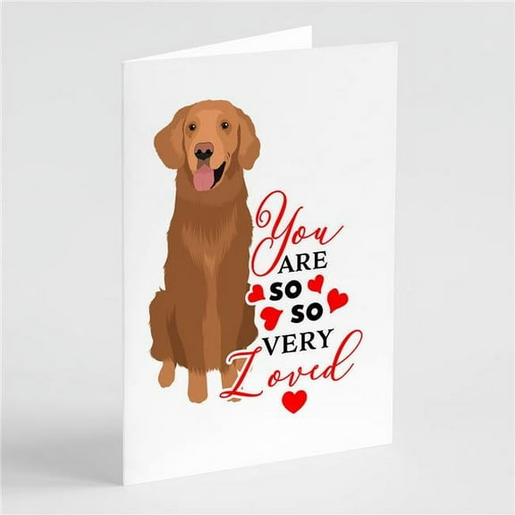 Golden Retriever Red #1 so Loved Greeting Cards and Envelopes Pack of 8 7 in x 5 in