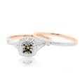 thumbnail image 4 of Midwest Jewellery Womens Jewelry Rings Rose Gold Engagement Ring Set 0.50ctw Round Cognanc Diamond Solitaire Halo Style, 4 of 5
