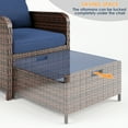 thumbnail image 6 of Amopatio 5 Piece Patio Furniture Set, Outdoor Patio Conversation Rattan Chair with Ottomans w/Storage Coffee Table for Patio, Space Saving Design for Balcony Poolside Front Porch Deck, Navy, 6 of 10