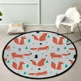 thumbnail image 2 of GZHJMY Kids Round Nursery Area Rug 4 ft Fox Patterns Washable Non-Slip Small Round Area Rug Throw Soft Cute Nursery Rug Non-Shed Lightweight Bathroom Rug for Bedroom Dorm Kids Room Carpet Runner, 2 of 6