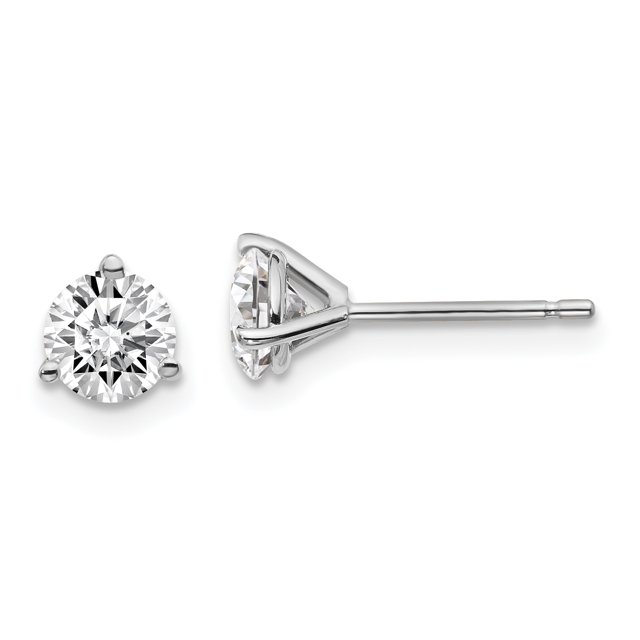 14k White Gold 1 Carat Round Lab Grown Diamond Stud Earrings Hidden Category Banner