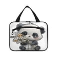 thumbnail image 2 of Travel Hanging Toiletry Bag with 4 Zipped Compartments Waterproof Makeup Accessories Spacious Cosmetic Bag Cute Big-eyed Panda Medium, 2 of 9