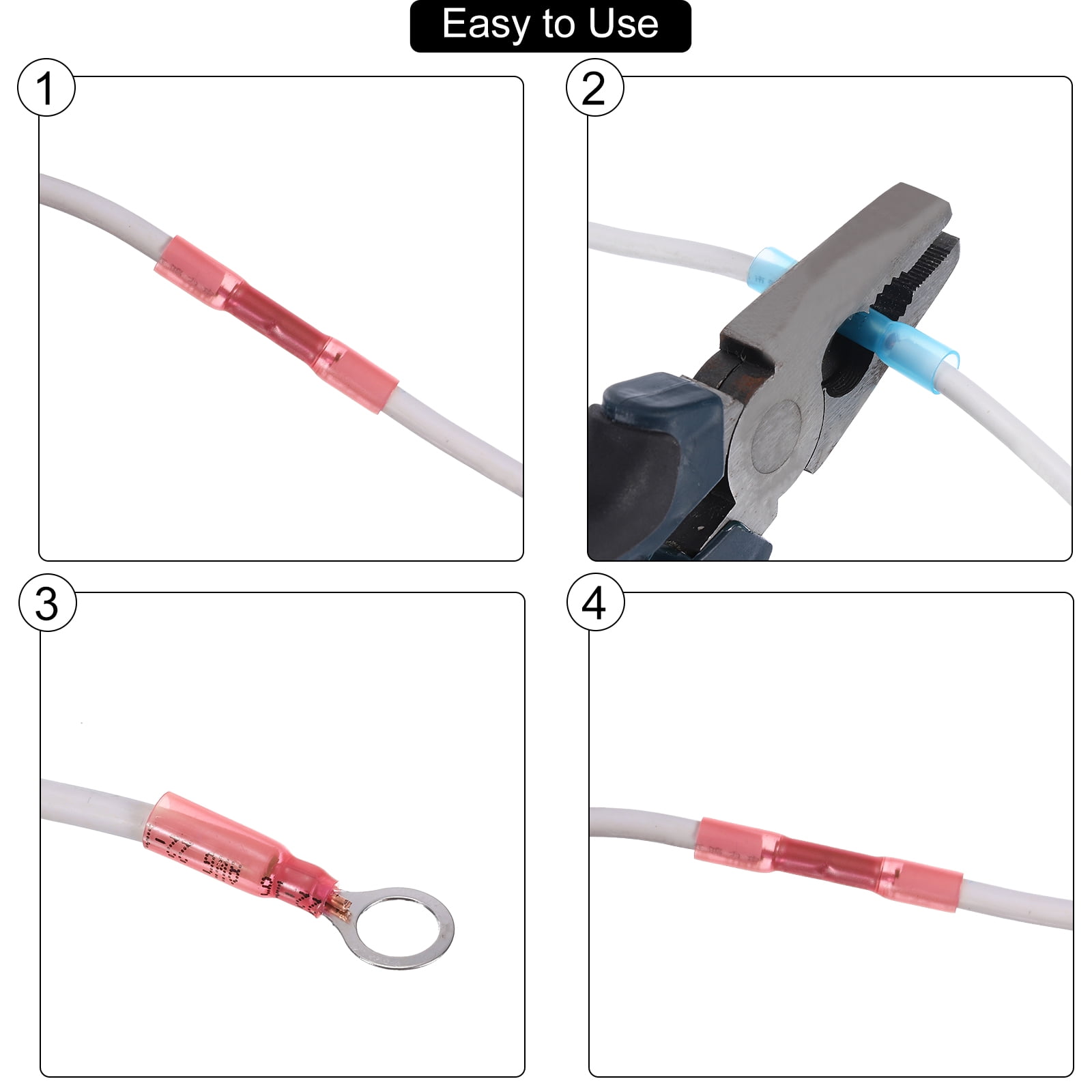 400Pcs Solder Seal Wire Connectors, Insulated Electrical Connectors Heat Shrink Splice Wire Waterproof Terminals