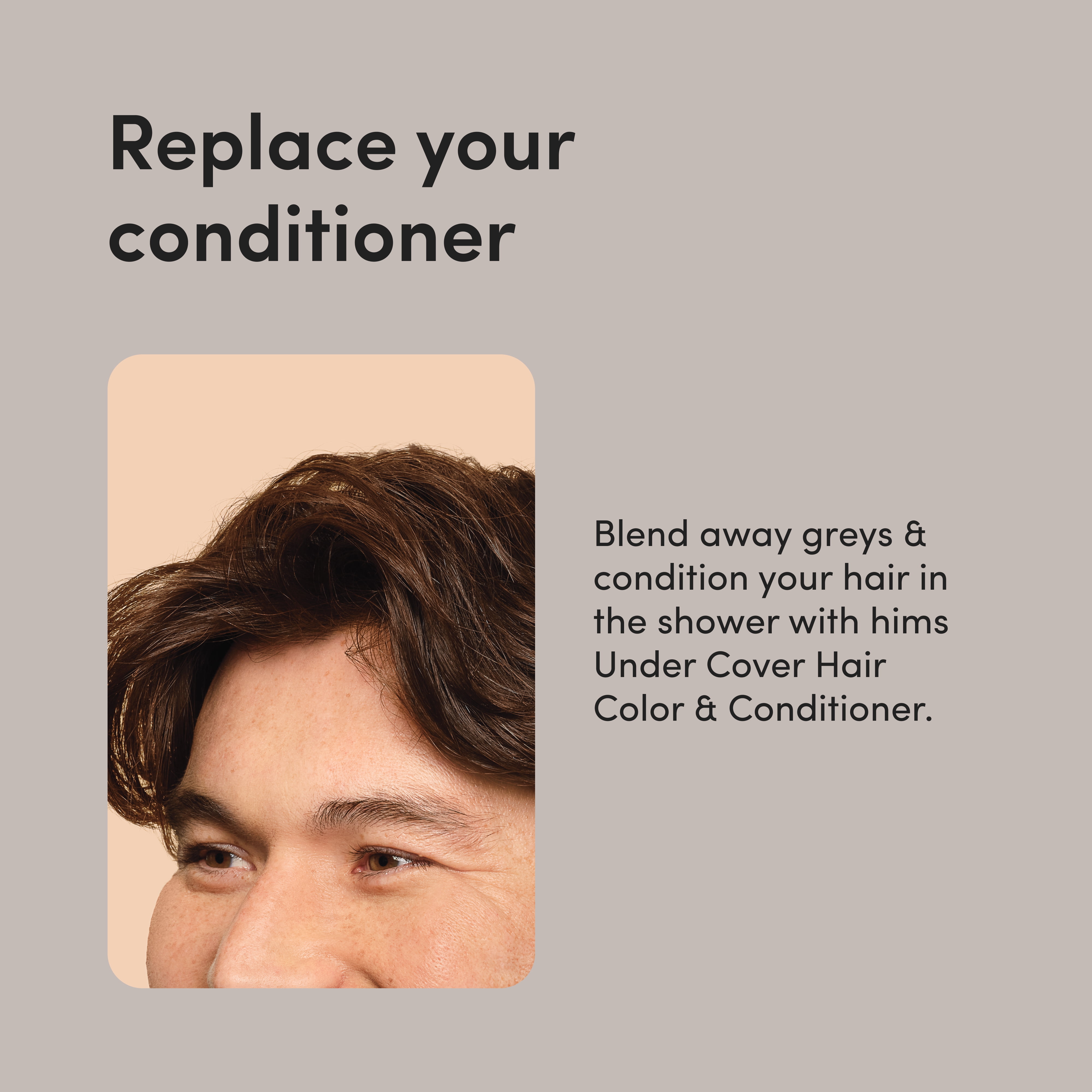 Hims Under Cover Hair Color & Conditioner for Men Semi Permanent Blends Grays, Dark Brown, 5 fl oz