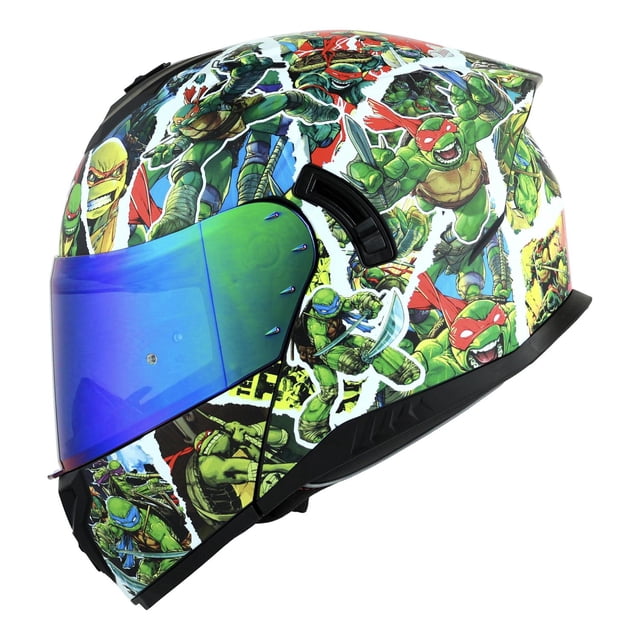 Casco Bkr Fenix Negro Mate Turtle Power Mica Verde Abatible Svs negro L