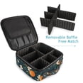 thumbnail image 4 of FORMRS Travel Makeup Bag Large Capacity Train Case Cosmetic Organizer with Adjustable Dividers, Green Floral Oranges, 4 of 8